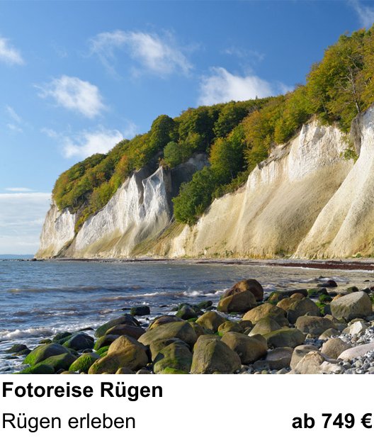 Anschaulicher Fotokurs rund um Fotoreise Rügen: Rügen erleben