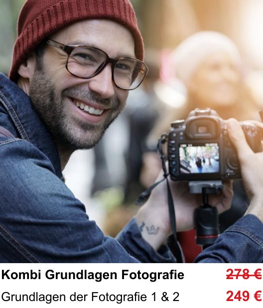 Fotoworkshop zum Thema Fotografie-Basics im Kombikurs in Braunschweig: Grundlagen der Fotografie 1 & 2
