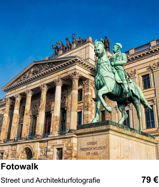 Fotoworkshop zum Thema Stadtfotografie mit neuen Perspektiven in Braunschweig: Street und Architekturfotografie