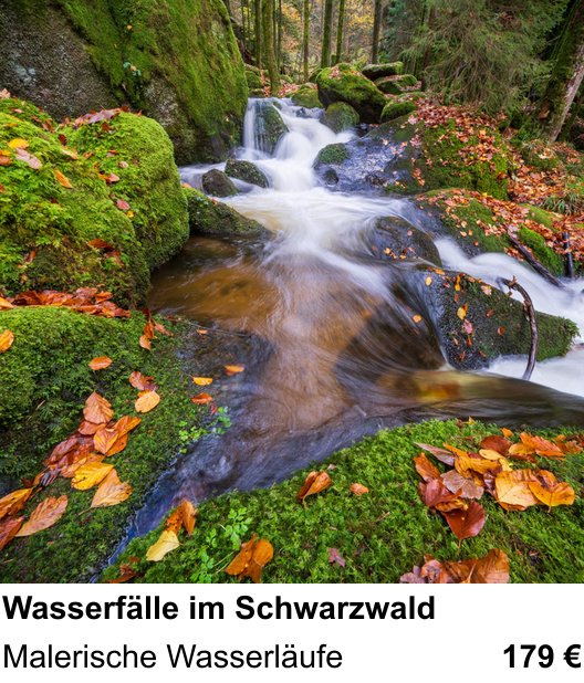 Anschaulicher Fotokurs rund um Wasserfälle im Schwarzwald: Malerische Wasserläufe